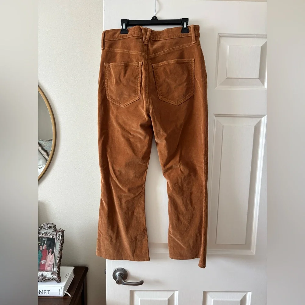 Veronica Beard Rust Brown Corduroy Wide Leg Jeans - Picture 4 of 4